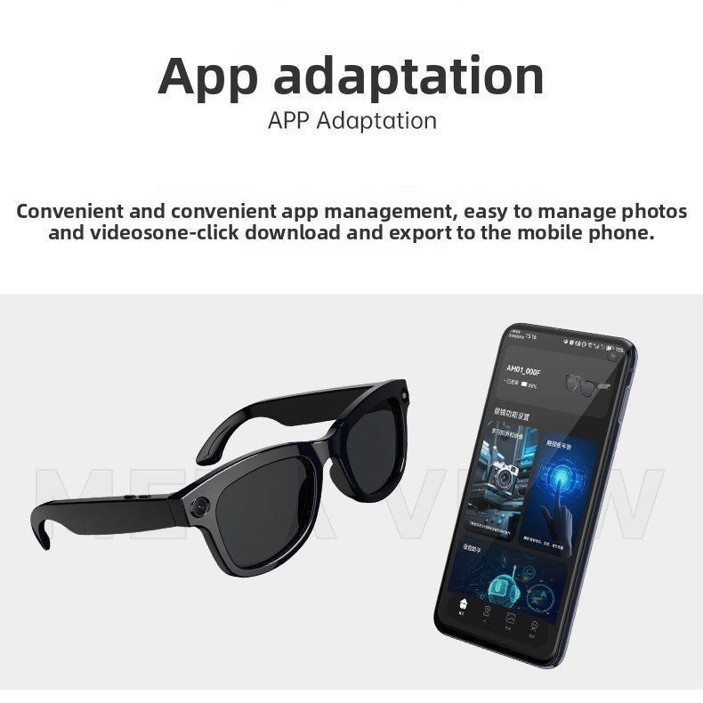 Smart Glasses with AI Assistant Bluetooth Camera Anti Blue Light