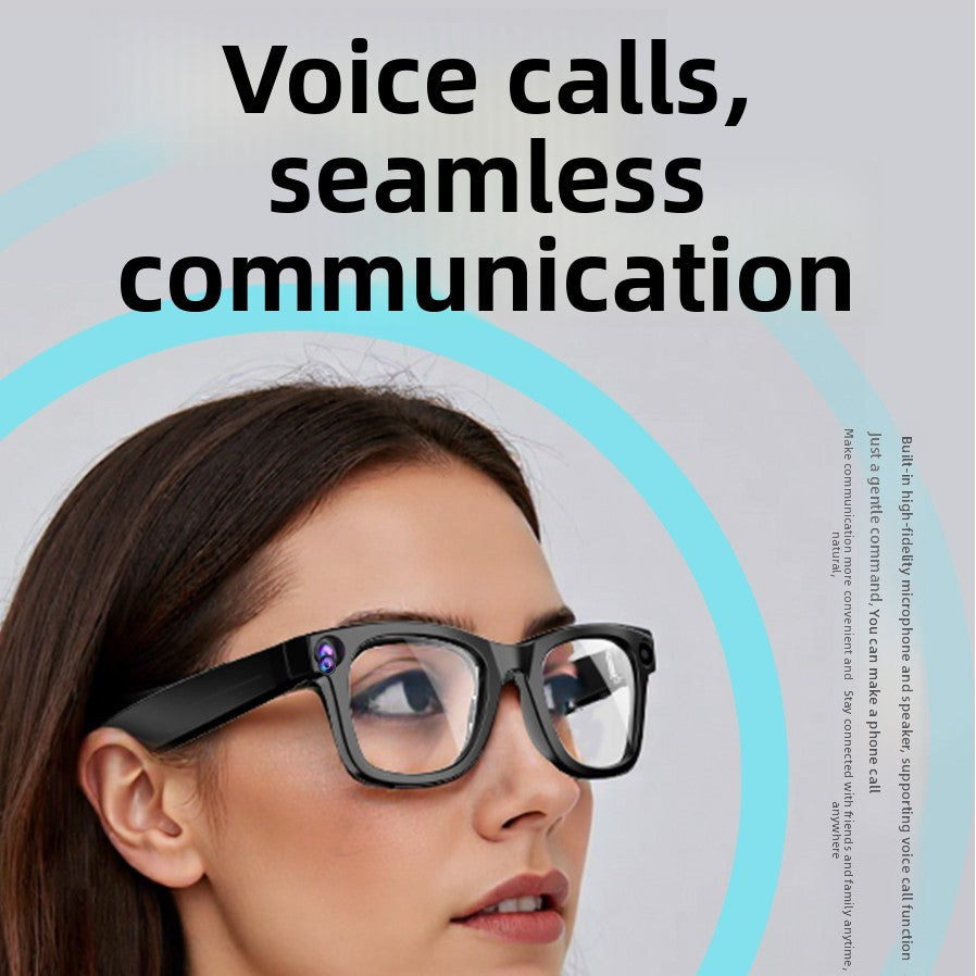 Smart Glasses with AI Assistant Bluetooth Camera Anti Blue Light